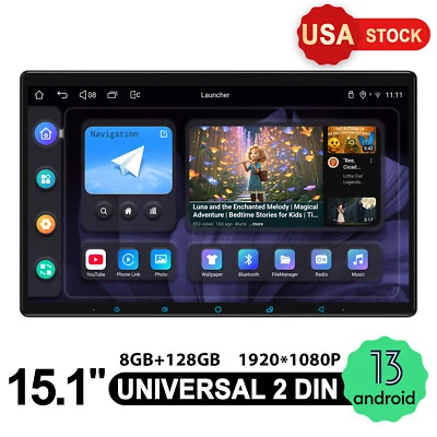 JOYING USA Stock 15.1 Inch Double DIN Android 13 Headunit Carplay Android Auto - Image 1 of 4