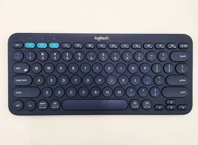 Logitech K380 Multi-device Bluetooth Blue Keyboard Paired and Tested - Image 1 of 4