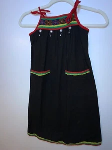 Vintage Volkstracht Kleid bestickt Mädchen 26 Bulgarisch? Mexikaner? Glocken hell - Bild 1 von 6