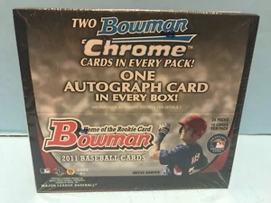 2011 BOWMAN BASEBALL FACTORY SEALED RETAIL BOX  Harper TROUT ROOKIE 24 pack AUTO - Picture 1 of 6