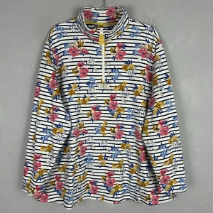 Joules plus size 3X 22 sweatshirt 1/4 zip white striped floral Pip print #215066 - Picture 1 of 14