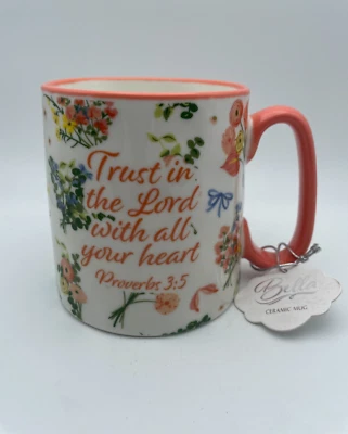10 Strawberry Street Belle Mug Trust In Lord Hearts Proverbs 3:5 Floral 18oz B75