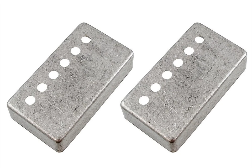 NEW - Nickel-Silver Pickup Covers (2), 1-15/16" Spacing - ANTIQUE NICKEL - Image 1 of 1