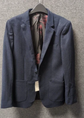 Blazer ajustado Asos en 100 % lana azul marino talla 38R LN052 HH 10 Foto 1 de 4