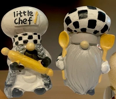 ¡Divertidas figuras de gnomos de cocina! Decoración de cocina de resina Mr & Mrs Chef/Cocinero/Panadero de 4 pulgadas Foto 1 de 4