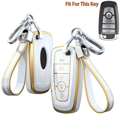 For Ford F-150 Bronco Explorer Lincoln Navigator 5 Button Key Fob TPU Case Cover - Image 1 of 4