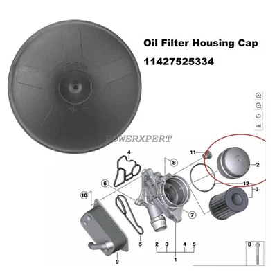 11427525334 2015-2017 Para BMW M4 3.0L FEBI Tampa da Carcaça do Filtro de Óleo OEM Compatível - Imagem 1 de 3