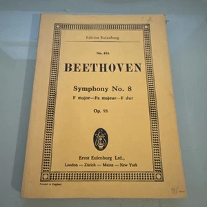 No. 416 BEETHOVEN Symphony No. 8 Op 93 - Edition Ernst EULENBURG Score - Picture 1 of 1