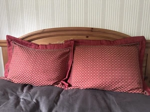 GUC Noble Excellence Red/Gold Rope Basket Weave Standard Pillow Shams - Picture 1 of 10