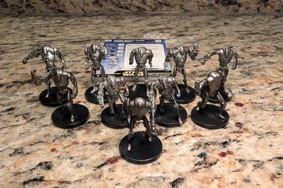 WOTC Star Wars Miniatures - Super Battle Droid Army Set - 10 figuras con tarjeta Foto 1 de 2