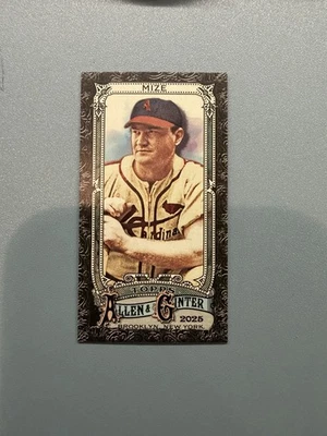 2025 Topps Allen & Ginter #344 Johnny Mize MINI BORDE NEGRO Cardenales de San Luis Foto 1 de 2