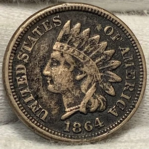 Penny centesimo testa di indiano 1864 ~ rame-nichel ~ bei dettagli ~ data migliore (L176) - Foto 1 di 3