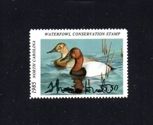NORTH CAROLINA NC3 WATERFOWL DUCK STAMP 1985 MNH ARTIST SIGNED - Picture 1 of 1