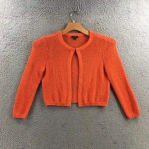 Cárdigan corto Talbots frente abierto para mujer M naranja liso mangas largas tejido - Imagen 1 de 12