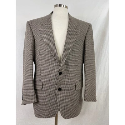Gianfranco Ruffini Sport Coat Houndstooth Wool Blazer Mens R42 Silk Blend - Image 1 of 4