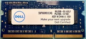 Dell SNPNWMX1C/4G 4GB PC3-12800 DDR3-1600MHz SODIMM RAM Memory A6951103 - Picture 1 of 1