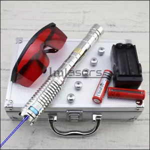 LMST9 Blue Laser Pointer Adjustable Focus 450nm Visible Beam Charer & Batteries - Picture 1 of 9