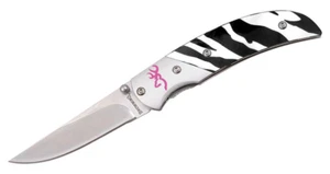 Cuchillo de Bolsillo Plegable Browning 322776 Safari Prisma Linerlock Estampado de Cebra NUEVO - Imagen 1 de 1