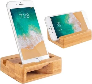 Phone Stand Wood Bamboo Mobile Phone/TabletiPad Stand with Sound Amplifie Encozy - Picture 1 of 7