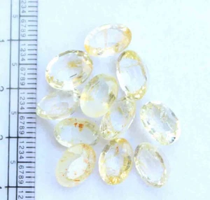 29.90 Cts NATURAL YELLOW TOPAZ OVAL CUT 7*10 MM GEMSTONE LOT - Picture 1 of 5