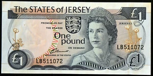 1976 Jersey P-11a 1 Pound UNC Banknote Paper Money  - Picture 1 of 2