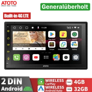 Radio Coche ATOTO S8 7" Android Doble DIN Bluetooth 4G LTE Inalámbrico CarPlay 4+32G - Imagen 1 de 12