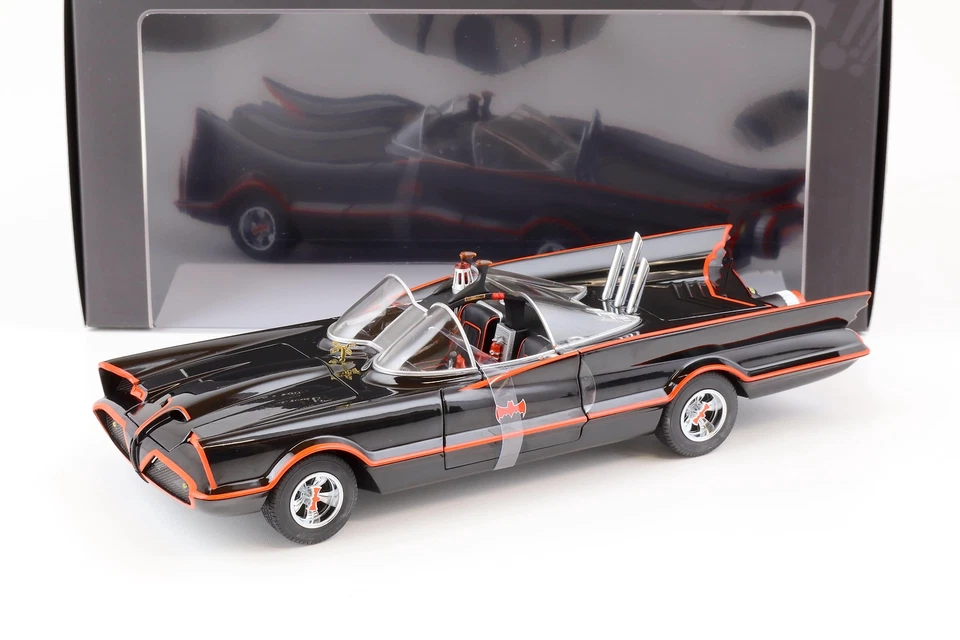 1:18 Hot Wheels Elite 1966 Batman TV Serie Batmobile Nero L7130 - Immagine 1 di 4