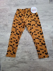 Leggings Dot Dot Smile para niñas 12/24 meses Halloween marrón con murciélagos negros gatos nuevos con etiquetas - Imagen 1 de 4