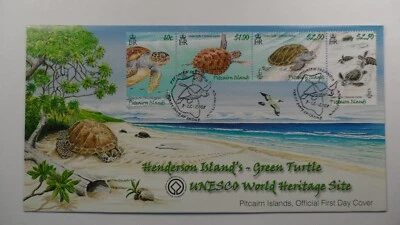 STAMPMART : PITCAIRN ISLANDS GREEN TURTLE UNESCO WORLD HERITAGE ISSUE FDC - Image 1 of 2