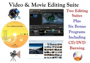 Video Editor Editing Recorder DVD Movie Maker Convertor 8 PROGRAMS on DVD - Picture 1 of 1