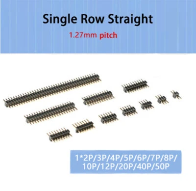 1.27mm Pitch Male Pins Socket SIL 40 Pin Header Single Row PCB Connector Headers - Image 1 of 4