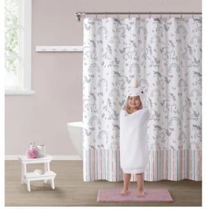 Juego de baño de 5 piezas para niños | Cortina de ducha, ganchos, alfombra, toalla (elige el tema) - Imagen 1 de 30