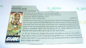 ROADBLOCK 1986 GI JOE FILECARD COBRA ACTION FORCE - Picture 1 of 1