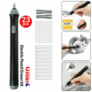 Electric Pencil Eraser Kit with 20pcs Rubber Refills Highlights Sketch Drawing - Picture 1 of 14