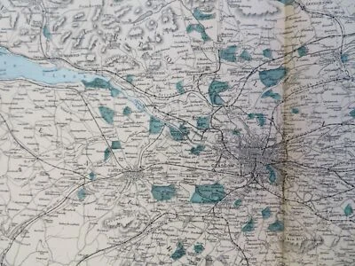 Glasgow Scotland 1881 Edward Weller large detailed environs plan - Image 1 of 4