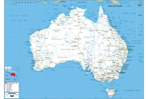 70x100cm DETAILED MAP OF AUSTRALIAN ROADS For TRAVEL HOME Wall Decor - Bild 1 von 9