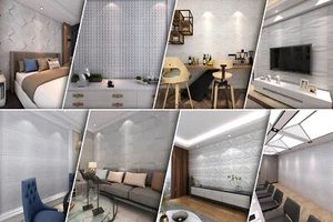 5 qm 3D Wandplatten Paneele Kunststoffplatten Schlafzimmerwand Ziegel Motive - Bild 1 von 4