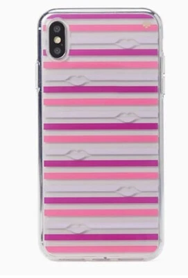 NEW Kate Spade Phone Case Lips with Stripe iPhone 11 PRO Case Pink /Purple - Image 1 of 4