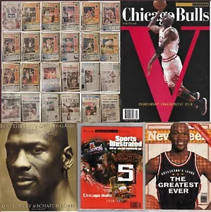 LOT: Michael Jordan/ Chicago Bulls book, newspapers, magazines - Picture 1 of 16