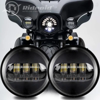 4.5" Inch LED Spot Fog Passing Lights Driving Lamp For Harley Davidson Motorbike - Image 1 of 4