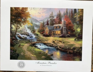 THOMAS KINKADE 25TH ANNIVERSAY 2006 MOUNTAIN PARADISE LITHOGRAPHIE 14 X 11 - Bild 1 von 8