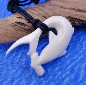Ocean Shark Pendant Hand Carved Beach Jewelry - Picture 1 of 5