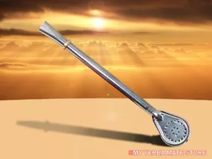 Yerba Mate - Stainless Steel Spoon Bombilla - Filtered Straw - Free Shipping - Picture 1 of 8