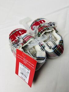 3-6 Month Bebe Oso Slippers - Plaid
