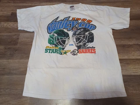 Vintage 1999 NHL Goathead Buffalo Sabres Dallas Stars Stanley Cup T-Shirt XL Cover