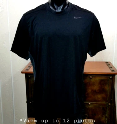 Nike Dri-Fit Black Vented Lightweight Loose Activewear S/S Shirt Top Sz L *NOTES - Image 1 of 4