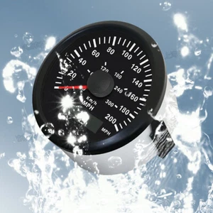 85mm GPS Car Speedometer Truck Motorcycle Black White 140-200MPH 300KMH Marine - Picture 1 of 18
