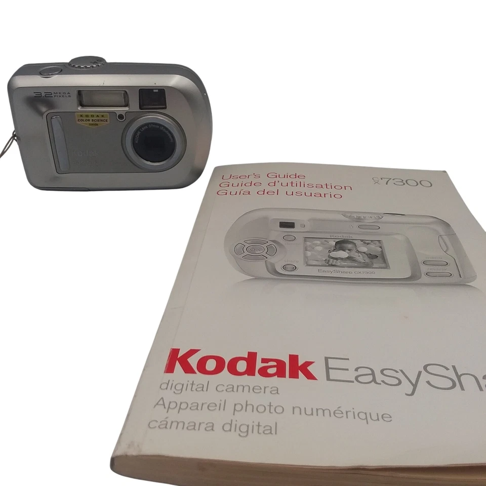 Kodak EasyShare CX7300 3.2MP Digital Camera & Manual Silver - Tested Working - Image 1 of 4