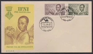 Ifni 198/99 1963 Ayuda a Barcelona SPD Sobre Primer Día - Imagen 1 de 1