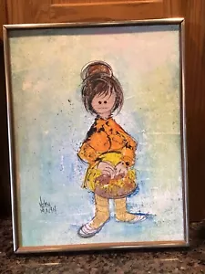 Mid Century Modern 1960’s Helyn Mann NYC Original Oil Painting 19” LADY SHOPPING - Picture 1 of 24